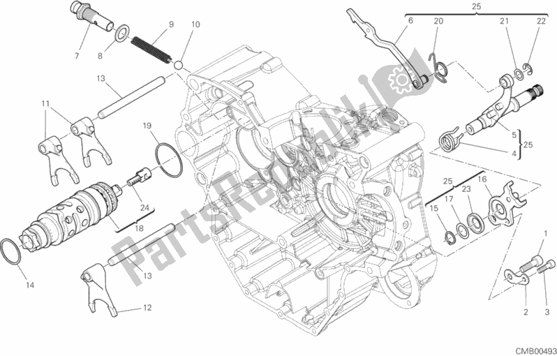 Alle onderdelen voor de Schakelnok - Vork van de Ducati Supersport S Brasil 937 2020
